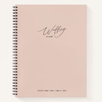 Rose Blush Pink Wedding Plans Notebook