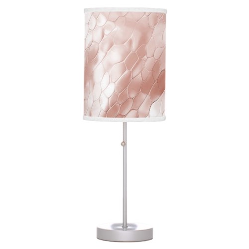 Rose Blush Pink White Snake Skin Table Lamp
