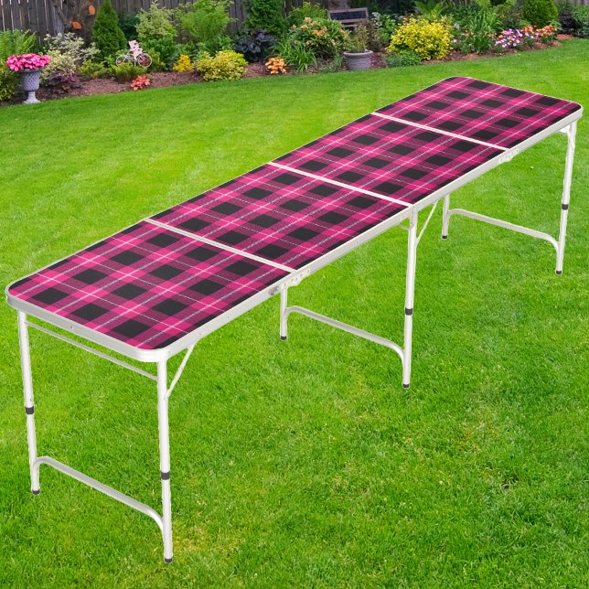 Rose Blush Plaid Beer Pong Table (Creator Uploaded)