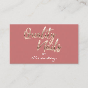 Rose Blush Quality Nail Script QR Code Logo   Business Card