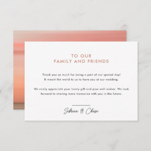 Rose Blush Simple Wedding Thank You Card