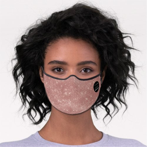 Rose Blush Spark Moden Girly Logo Name Pink Premium Face Mask