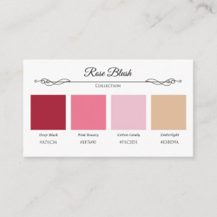 Rose Blush Wedding Collection Color Swatch Card