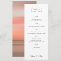 Rose Blush Wedding Itinerary Timeline