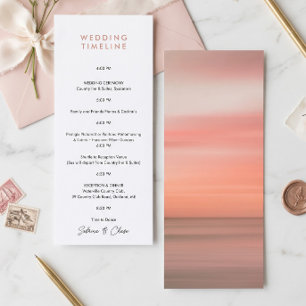 Rose Blush Wedding Itinerary Timeline Invitation