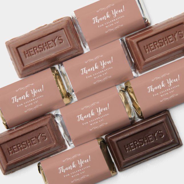 Rose Blush Wedding Thank You Candy  Hershey's Miniatures (Assorted)