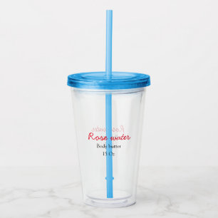 Rose body butter add your text name custom weight acrylic tumbler