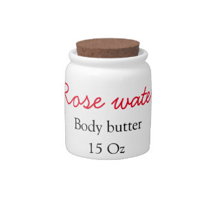 Rose body butter add your text name custom weight  candy jar