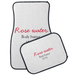 Rose body butter add your text name custom weight car floor mat