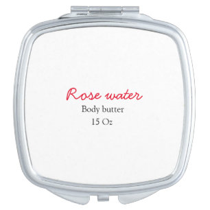 Rose body butter add your text name custom weight compact mirror
