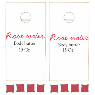 Rose body butter add your text name custom weight cornhole set