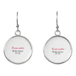 Rose body butter add your text name custom weight earrings