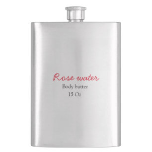 Rose body butter add your text name custom weight flask