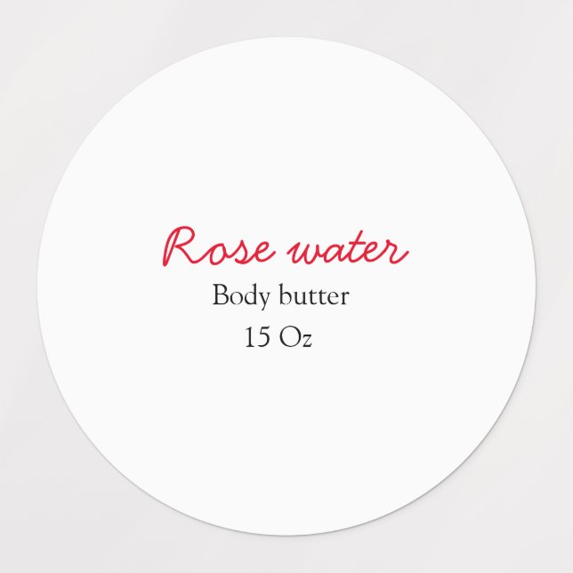 Rose body butter add your text name custom weight  labels (Design 1)