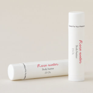 Rose body butter add your text name custom weight lip balm