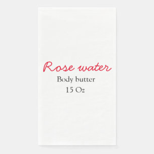 Rose body butter add your text name custom weight paper guest towels