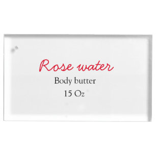 Rose body butter add your text name custom weight place card holder