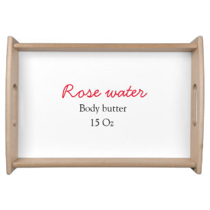 Rose body butter add your text name custom weight serving tray