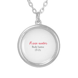 Rose body butter add your text name custom weight  silver plated necklace