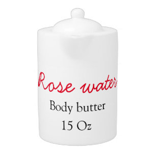 Rose body butter add your text name custom weight teapot