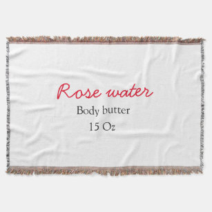 Rose body butter add your text name custom weight  throw blanket