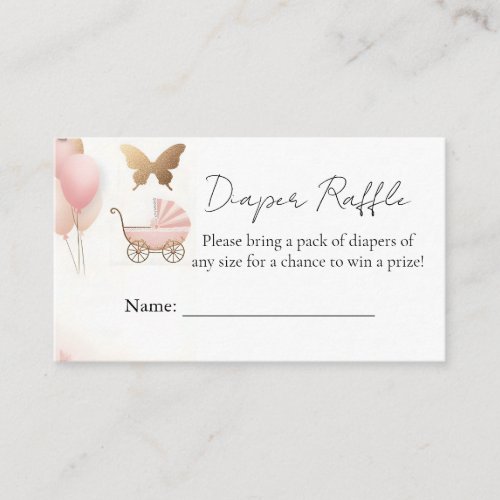 Rose Boho Gold Mom Chic Spring Baby Girl Shower Enclosure Card