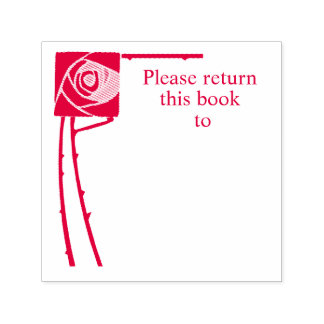 Rose border art Book label Self-inking Stamp