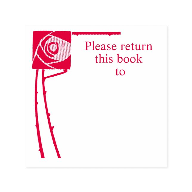 Rose border art Book label Self-inking Stamp (Design)