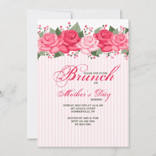 Rose Border Invitation (Front)