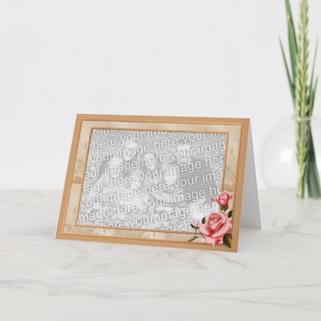 Rose Border Photo Card Customizable (Front)