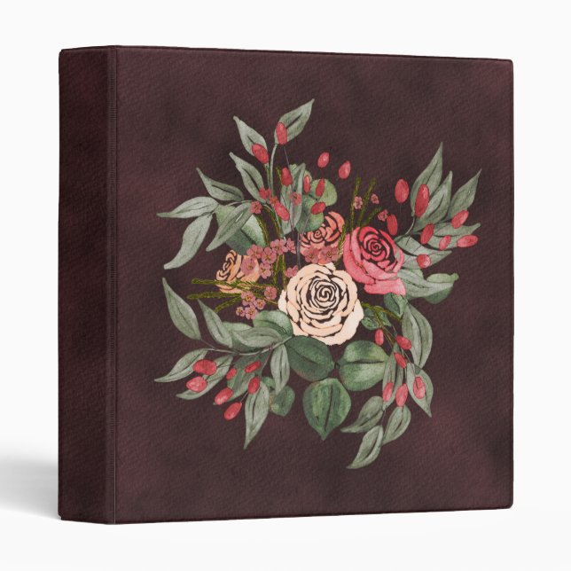 Rose Bouquet  3 Ring Binder (Front/Spine)