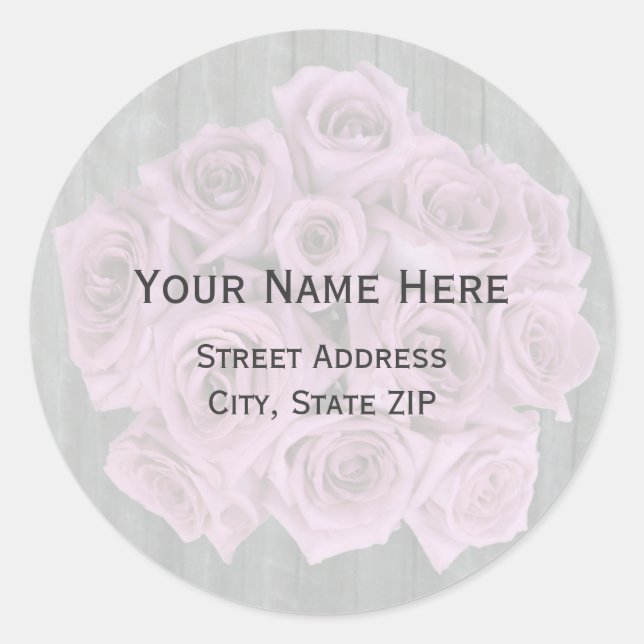 Rose Bouquet and Barnwood Address Label (Front)