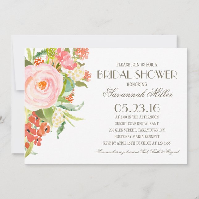 Rose Bouquet | Bridal Shower Invitation (Front)