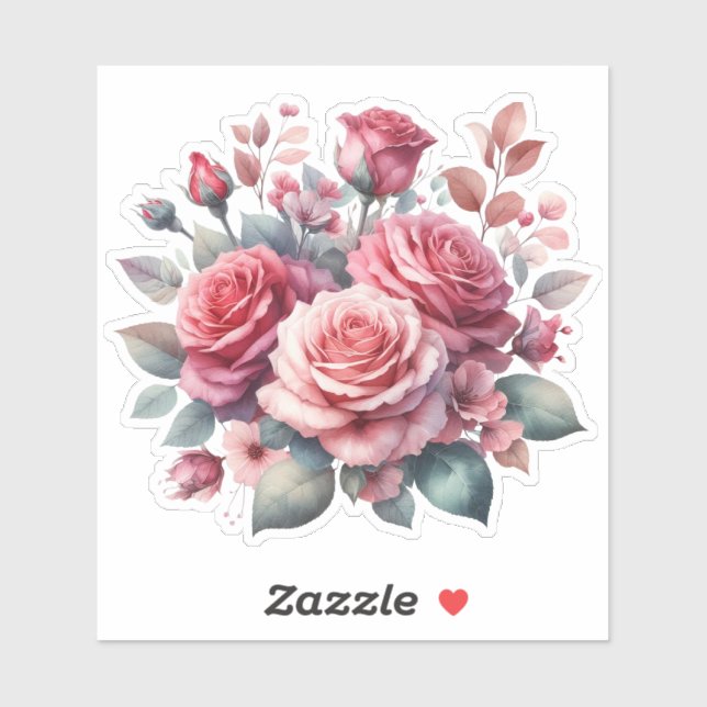 Rose Bouquet Floral Design-62101 Sticker (Sheet)