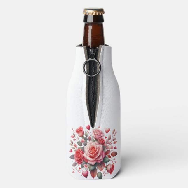 Rose Bouquet Floral Design-62103 Bottle Cooler (Bottle Back)