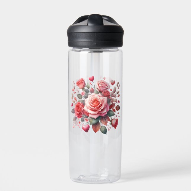 Rose Bouquet Floral Design-62103 Water Bottle (Front)