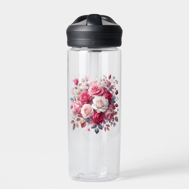 Rose Bouquet Floral Design-62104 Water Bottle (Front)
