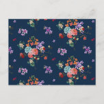 Rose Bouquet Floral Pattern Holiday Postcard