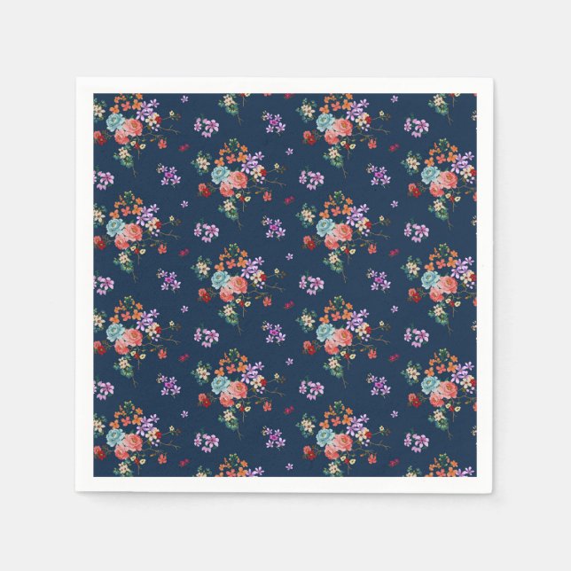 Rose Bouquet Floral Pattern Napkins (Front)