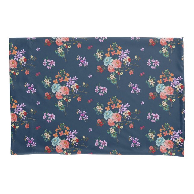 Rose Bouquet Floral Pattern Pillow Case (Front-Left)