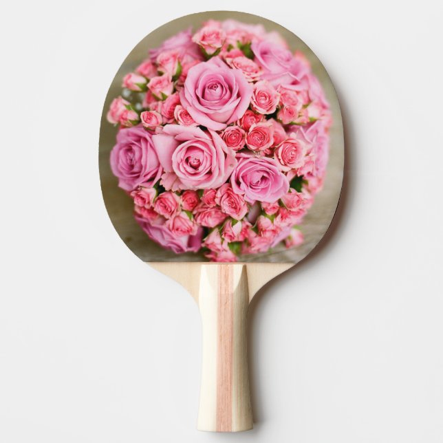 Rose Bouquet Flower Ping Pong Paddle (Front)