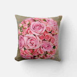 Rose Bouquet Flower Throw Pillow