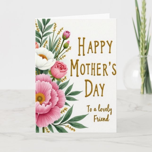 Rose Bouquet For Moms Day Card (Front)