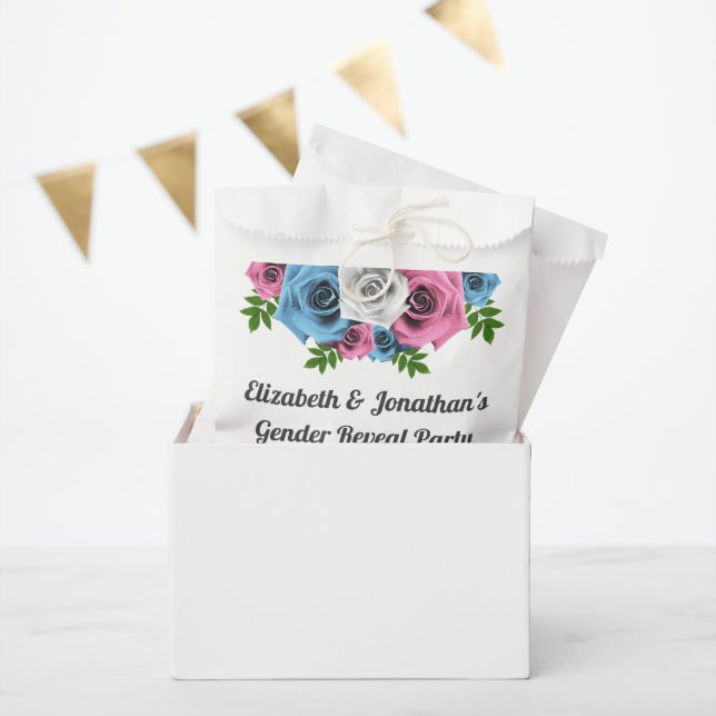 Rose Bouquet Gender Reveal Favor Bag (Party)