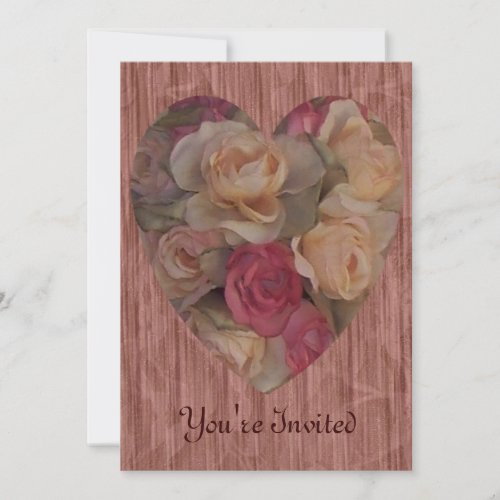 Rose Bouquet Heart Custom Announcements