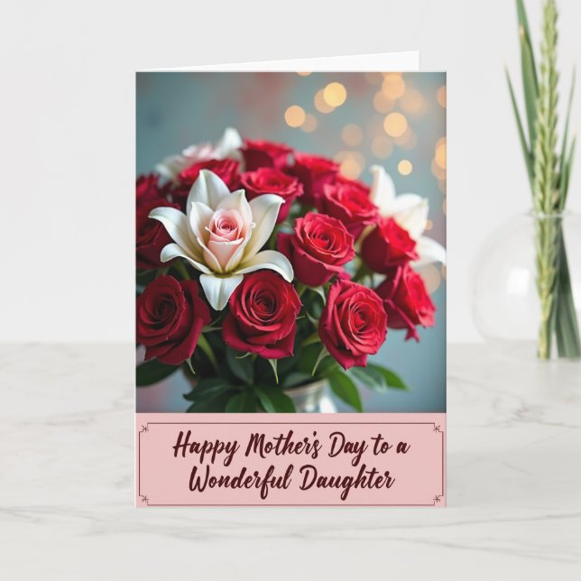 Rose Bouquet Mothers Day Message Card (Front)