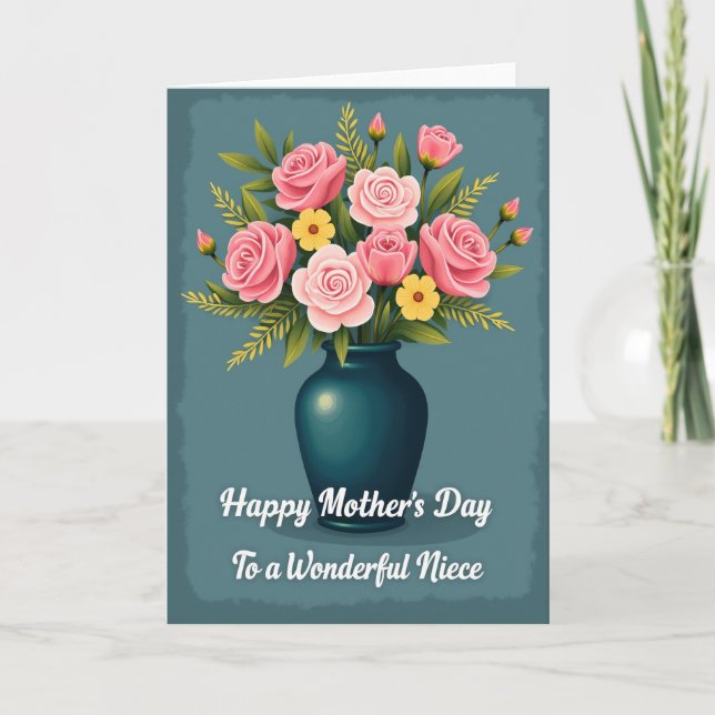 Rose Bouquet Mothers Day Wish Card (Front)