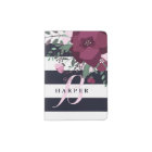 Rose Bouquet & Navy Stripes Monogram