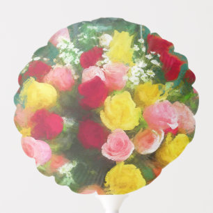 Rose Bouquet Painting - Cute Original Flower Art Balloon