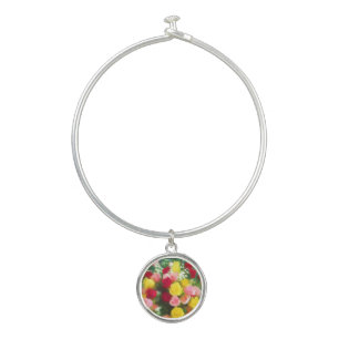 Rose Bouquet Painting - Cute Original Flower Art Bangle Bracelet